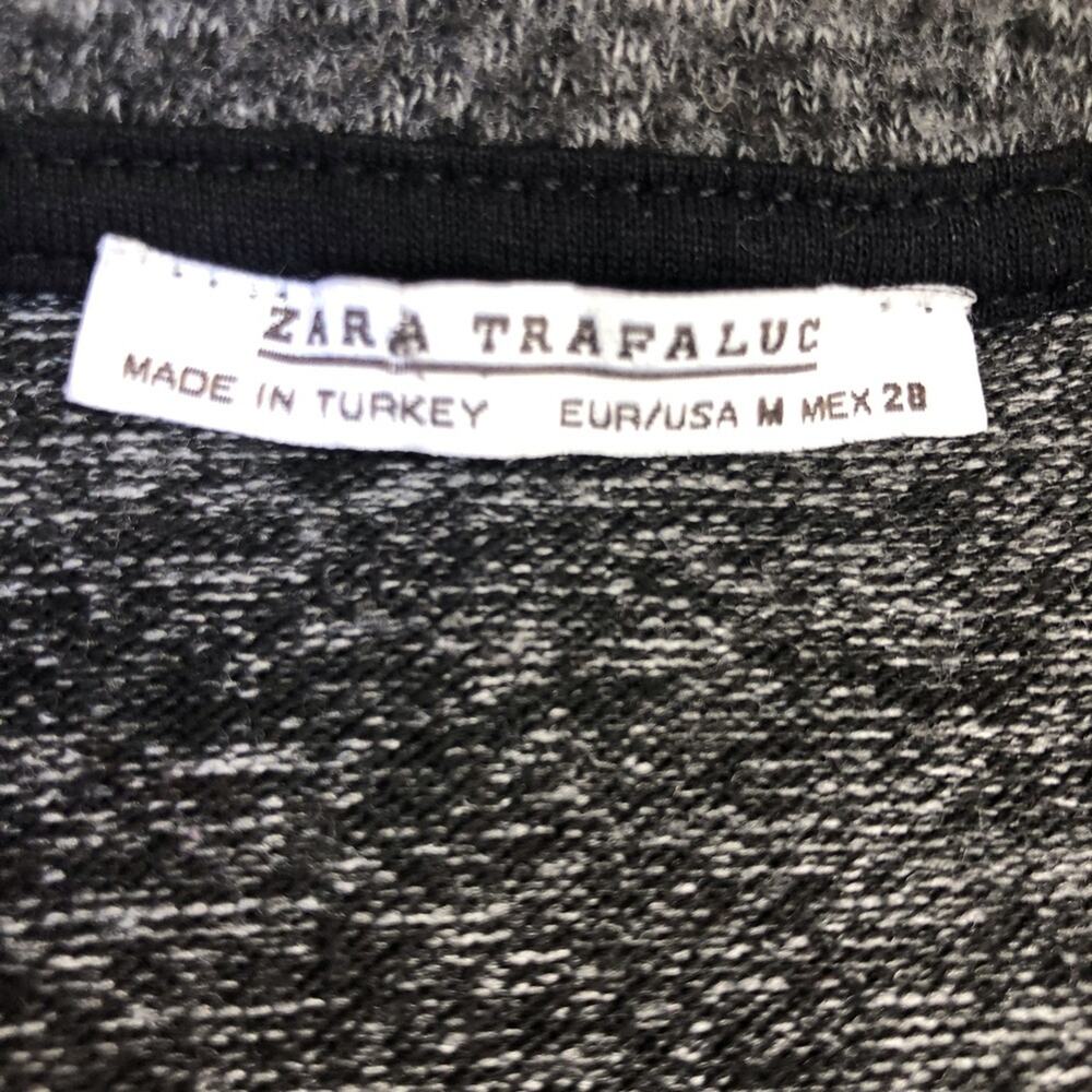 Zara Trafaluc Gray Marled Sweater Loose Fit Bishop Sleeves Rounded Neckline - Picture 11 of 16